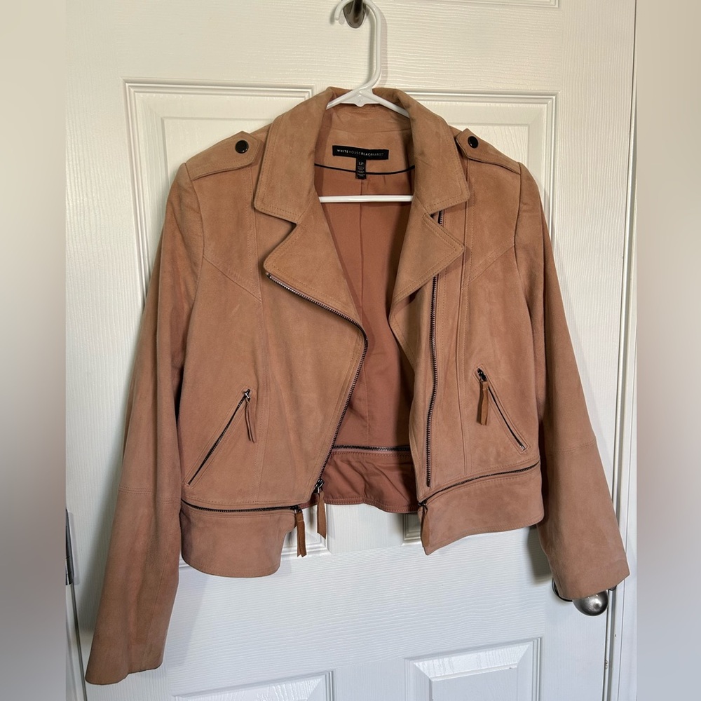 White House Black Market Dusty Rose Blazer, Genuine Leather